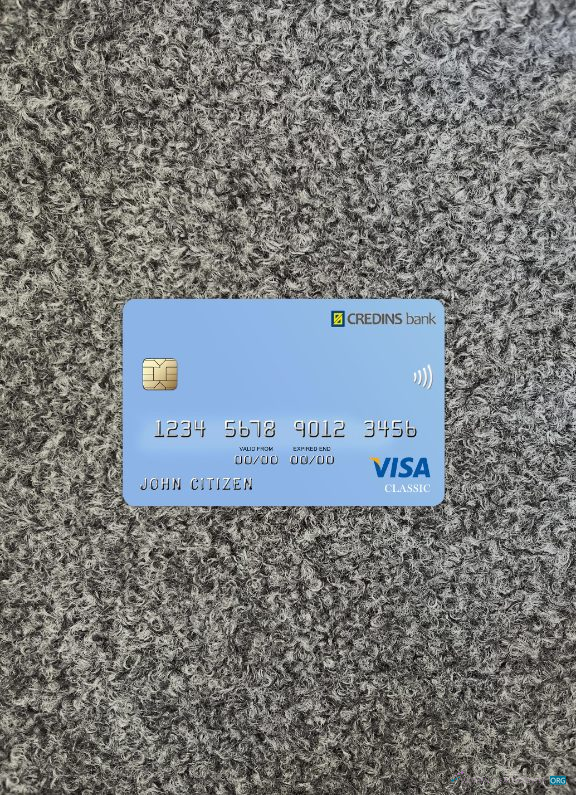 Download Albania Credins bank visa debit photolook front Photoshop template